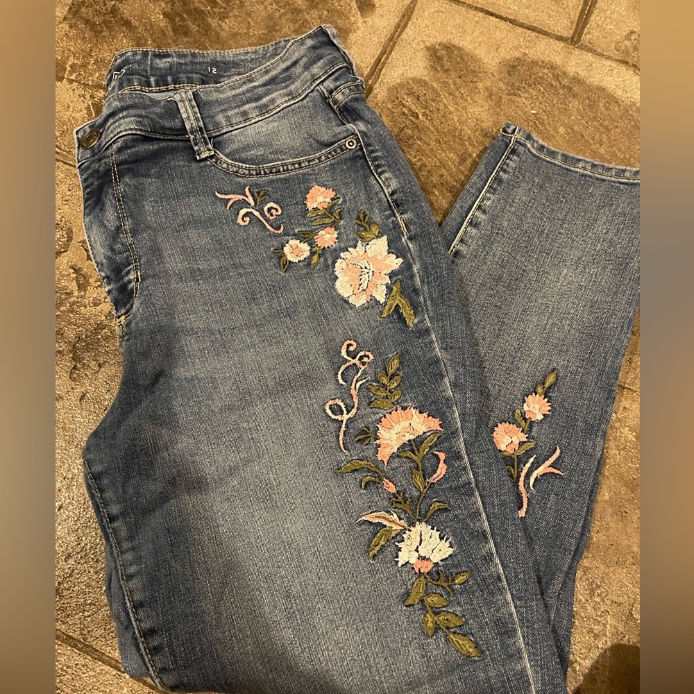 Floral jeans